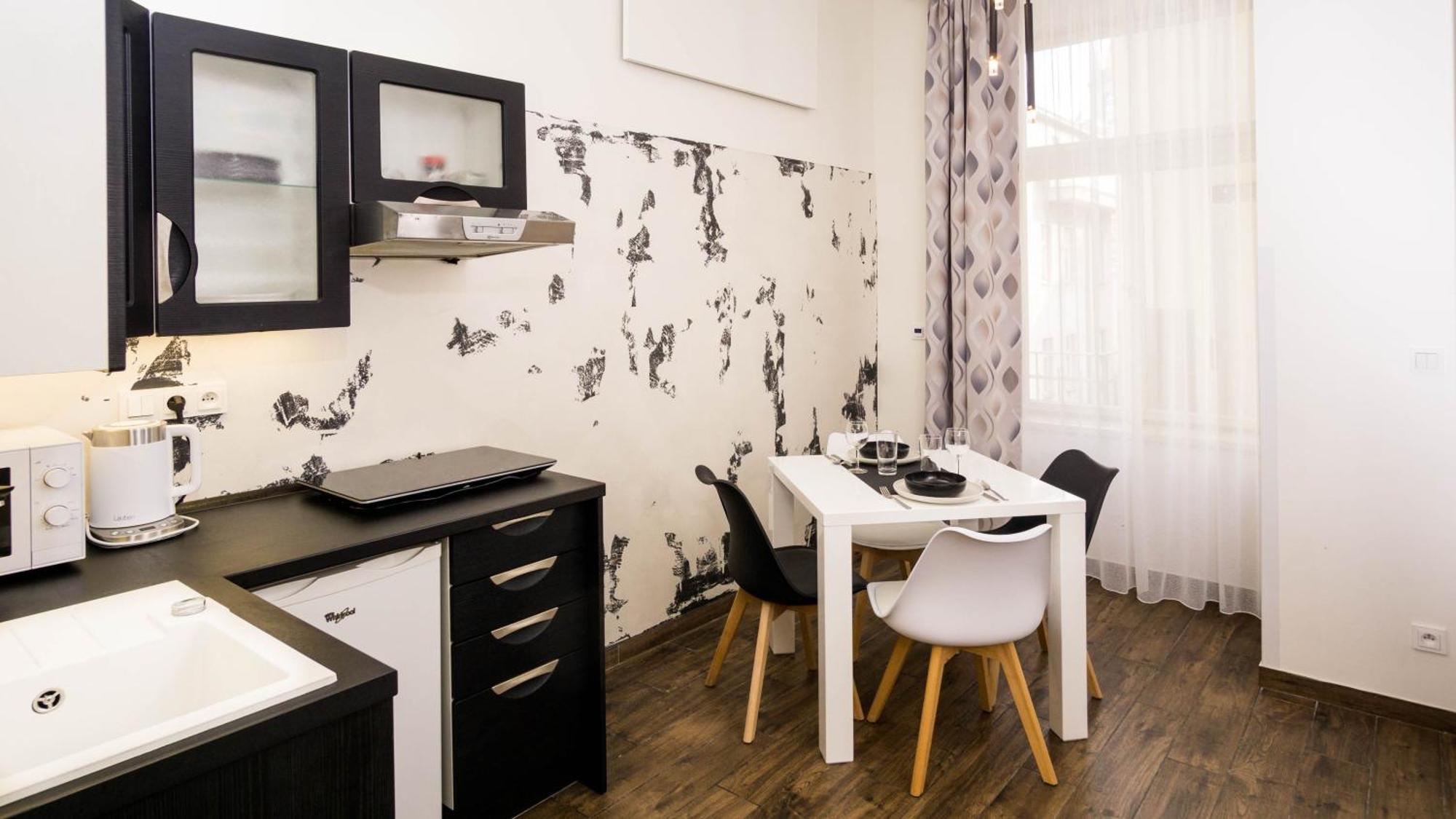 Black & White Apartment Prague By Wenceslas Square And Muzeum Apartment Prag